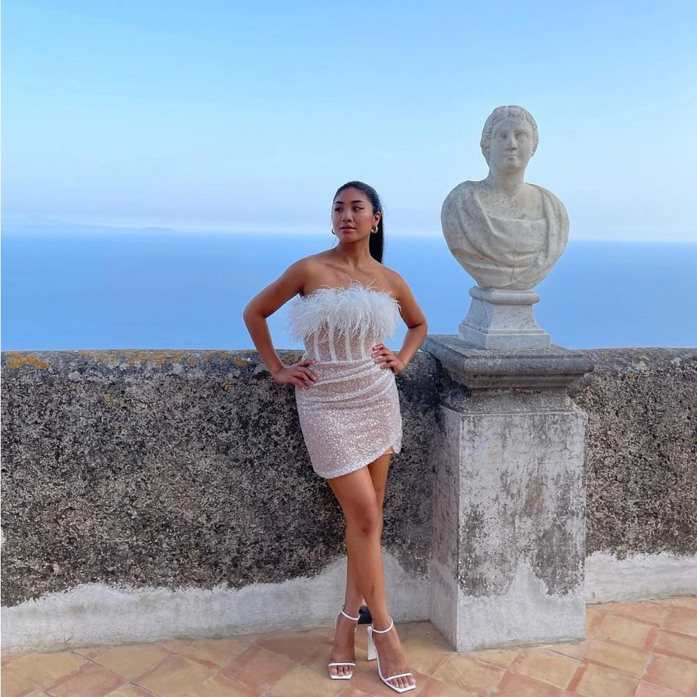 Nadine Merabi- White Sequin Dress
